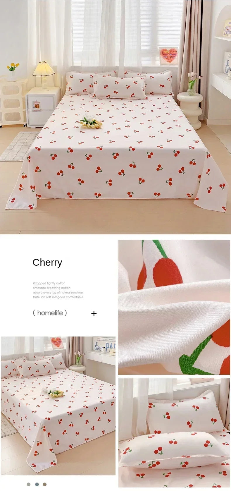 High Quality Soft Home Bed Linen Sheets Queen Size Bed Sheets Printing Top Sheets Twin/Queen/King Flat Bedsheets Bedspread