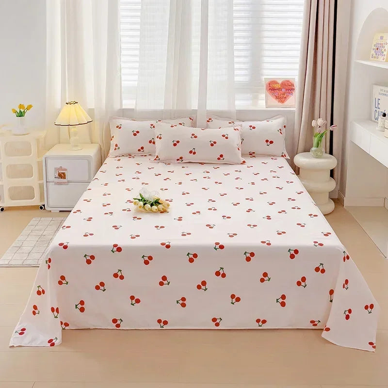 High Quality Soft Home Bed Linen Sheets Queen Size Bed Sheets Printing Top Sheets Twin/Queen/King Flat Bedsheets Bedspread