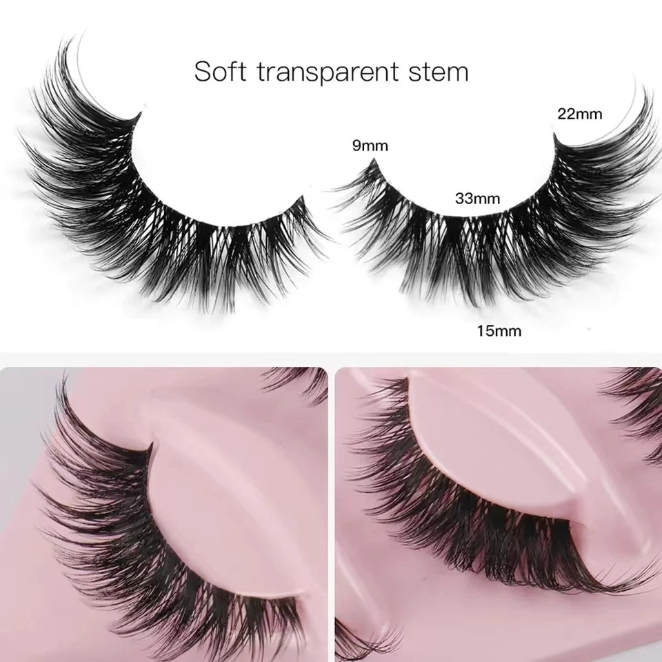 Hot Selling Makeup 5 Pairs Cat Eye Lashes Faux Eyelashes  Eye Elongated False Eyelashes