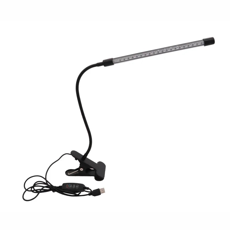 LED Clip-on Desk Lamp Eye Protection 360° Steering 3 Light Colours 10 Brightnesses Infinitely Dimmable 2M Cable Length 5W USB Po