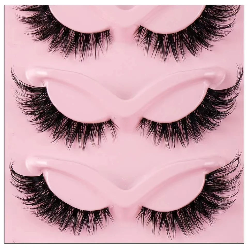 Hot Selling Makeup 5 Pairs Cat Eye Lashes Faux Eyelashes  Eye Elongated False Eyelashes