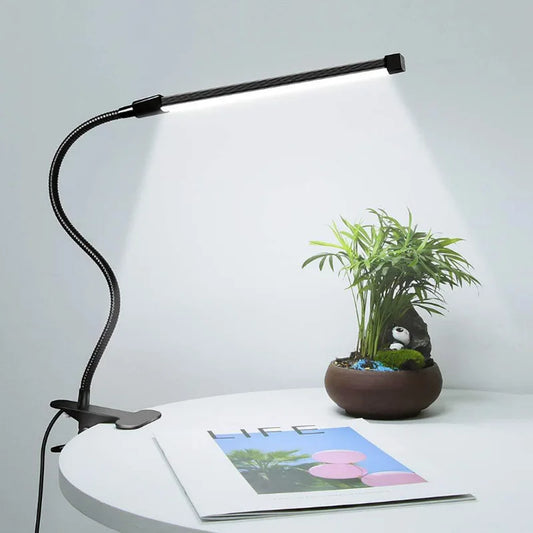 LED Clip-on Desk Lamp Eye Protection 360° Steering 3 Light Colours 10 Brightnesses Infinitely Dimmable 2M Cable Length 5W USB Po