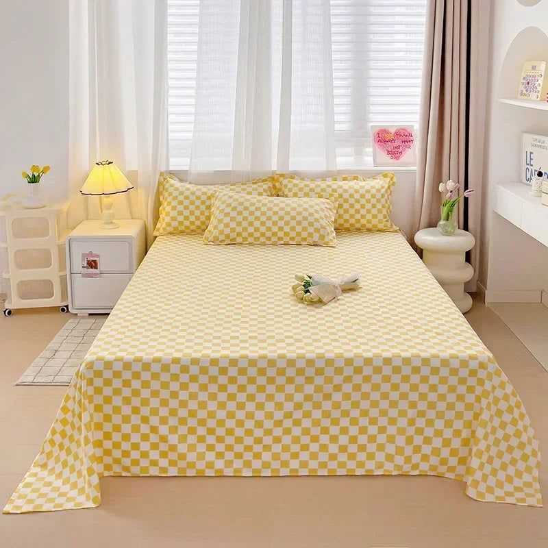 High Quality Soft Home Bed Linen Sheets Queen Size Bed Sheets Printing Top Sheets Twin/Queen/King Flat Bedsheets Bedspread